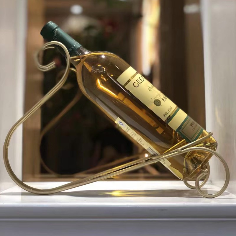 北欧单瓶创意葡萄酒架摆r设轻奢简约红酒架摆件客厅金属家居工艺