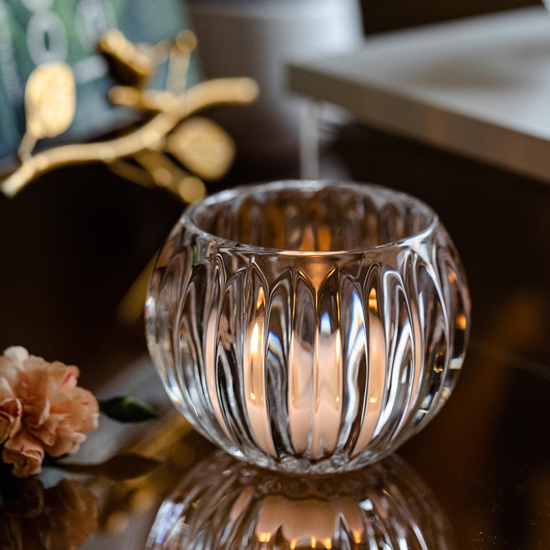 小花瓶高级感水培玻璃p器皿养花容器创意水晶球形圆形简约花瓶摆