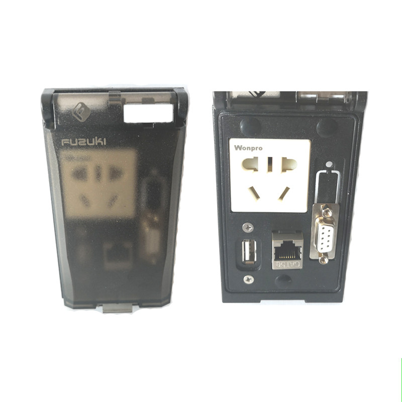 现货FUZcUKI富崎MSDD10660前置面板国标五孔插座 RJ45网口 USB串