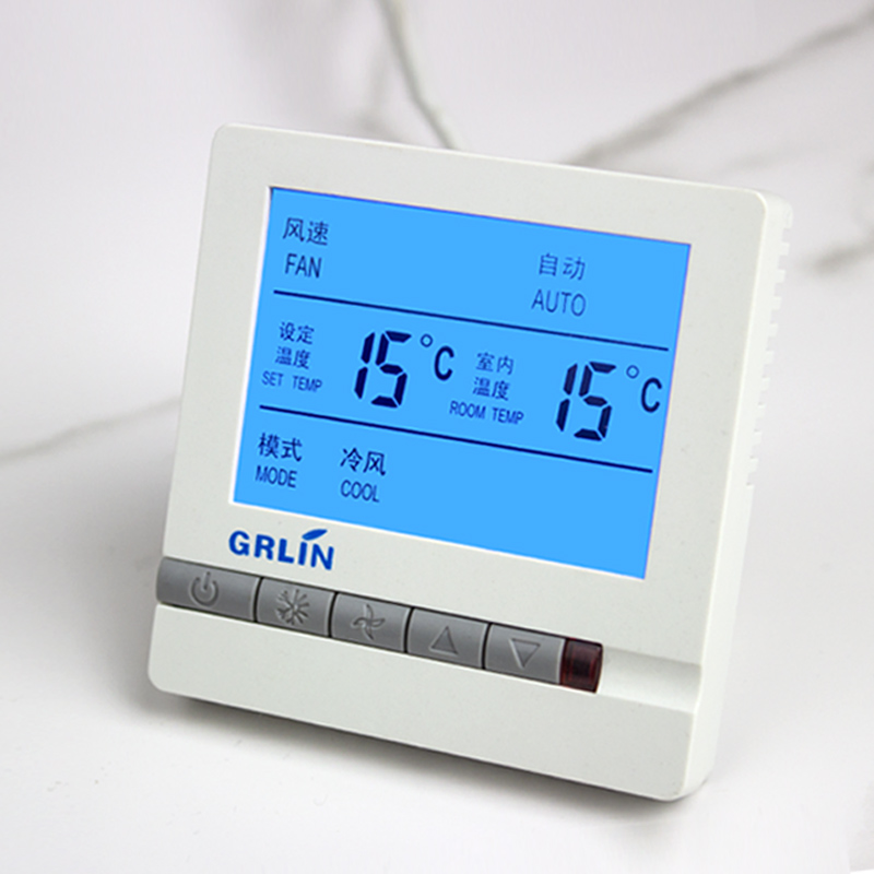 中央空调控制面板水冷三速开关A温度控制器风机盘管温控器液晶智