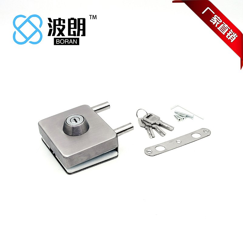 厂家直销 1010方型单开 推拉门锁 免开孔办公室门锁