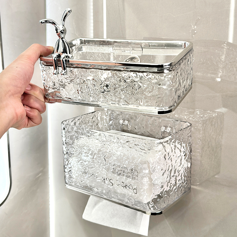 卫生间厕纸盒厕所纸巾放置盒防水壁挂式J免打孔手纸卷纸抽纸置物