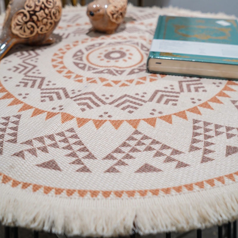 圆形棉麻茶几垫隔热垫北欧西餐垫防烫碗垫茶杯垫T鼠标餐盘垫子加