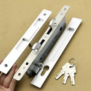 断桥铝合金推拉门移门阳台玻璃门门锁双钩锁双面锁带钥匙钩子锁体