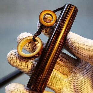 金丝竹手把件实心竹把玩件文玩竹子高密度玉化小众竹棍玉竹手把件