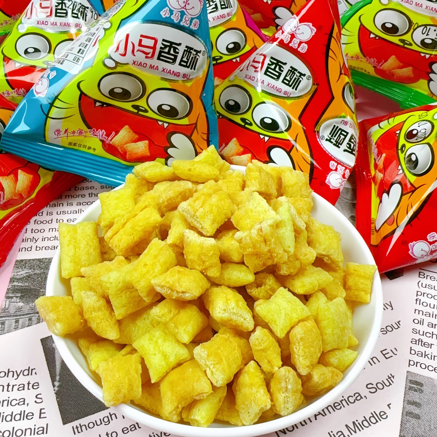 小马酥膨化食品零食批发