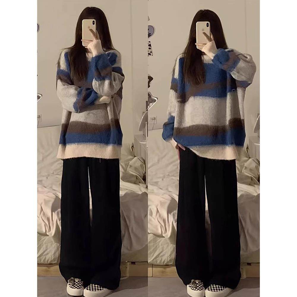 高级感超好看小C34MH797个子奶织ufu慵风条纹毛衣懒女春秋季2f025,个性定制/设计服务/DIY,毛衣加工定制,淘宝优惠券,粉丝福利购,淘宝优惠卷