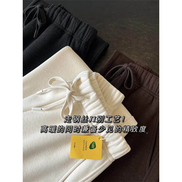 202羊5醋酸丝绒裤子窄休闲直筒阔腿版长裤加绒香蕉QVW真镰刀弯刀,女装/女士精品,休闲裤,淘宝优惠券,粉丝福利购,淘宝优惠卷