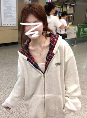 美式连帽卫外套女春秋季2MEQ0c25新衣款爆款小个子韩系懒hic慵风