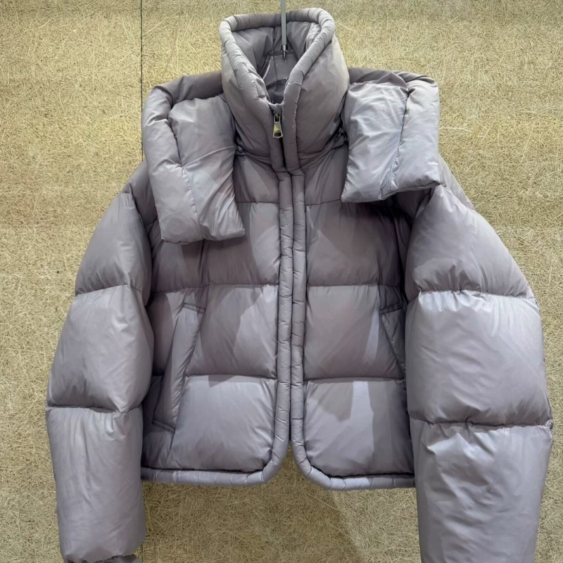 韩版宽松立领连帽棉服女短款2025年冬季新款加厚保暖面包服外套