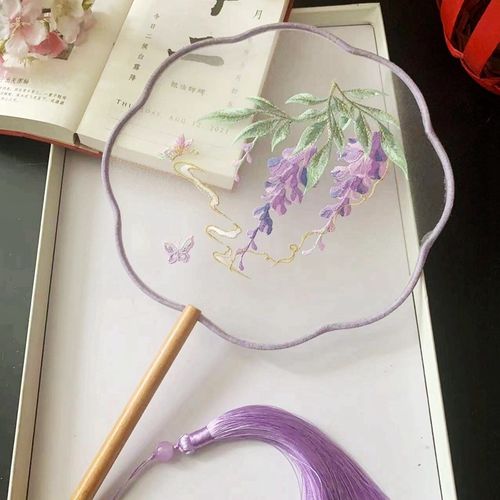 古风扇子中国古风刺绣团扇夏季复古代汉服旗袍走秀舞蹈苏绣圆形女