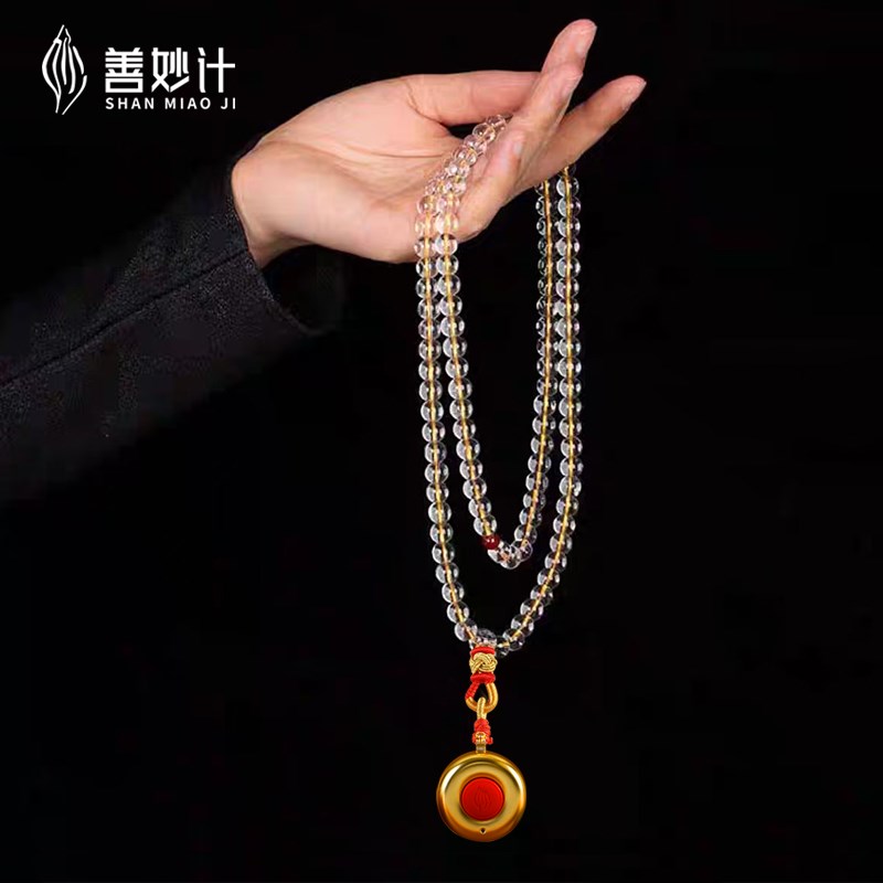 可充电夜视充电OLED数显屏手按计数器迷你型戒指型鎏金记数器吊坠