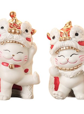 招财猫摆件客厅轻奢高档电视柜酒柜玄关高级感装饰品乔迁开业礼物