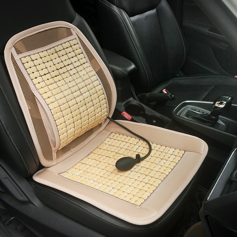 夏季竹片汽车腰靠垫透气凉席木珠腰托坐垫货车司机夏天气囊腰靠枕