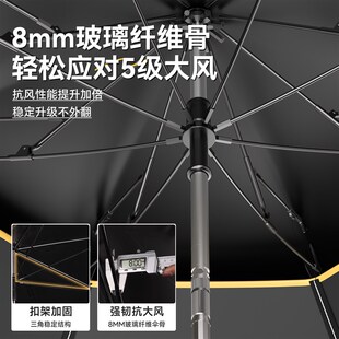 连球钓鱼伞2025新款钓鱼遮阳伞机械臂拐杖防风防雨钓鱼雨伞露营伞
