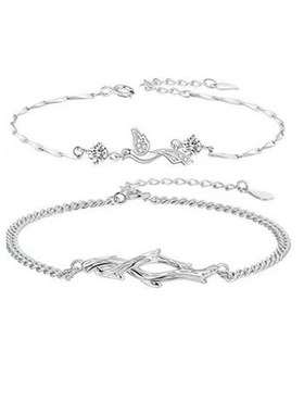 蓝桉鸟情侣手链男女一对时尚情人节礼物简约创意荆棘玫瑰情侣手环