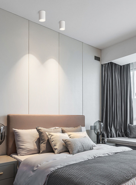 明装筒灯led长桶家用防眩射灯免开孔天花吸顶式北欧cob卧室过道灯