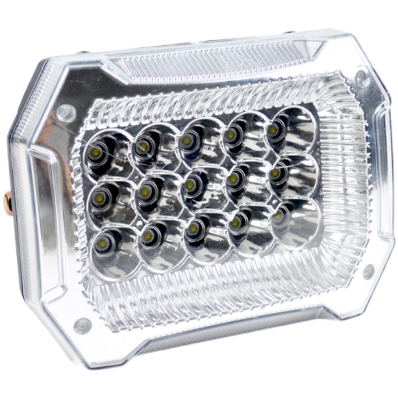 电动三轮车LED大灯总成12v摩托车前照灯48v60V通用方形大灯改装灯