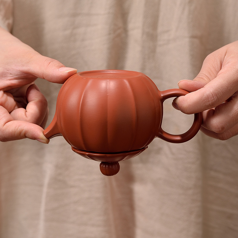 潮州手拉壶大号紫砂葫芦r壶陶瓷朱泥家用功夫茶具西施壶手工多球