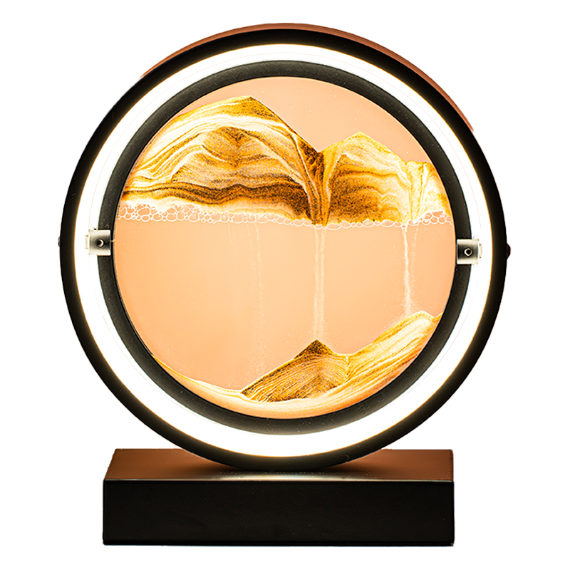 创意3d立体解i压流沙画沙漏摆件客厅办公室桌面动态遥控台灯装饰