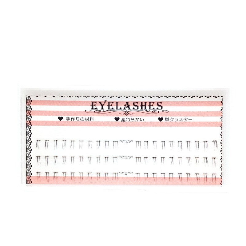 假睫毛下睫毛焦糖色02/黑色01分段G单簇自然款手工磨尖透明梗懒人