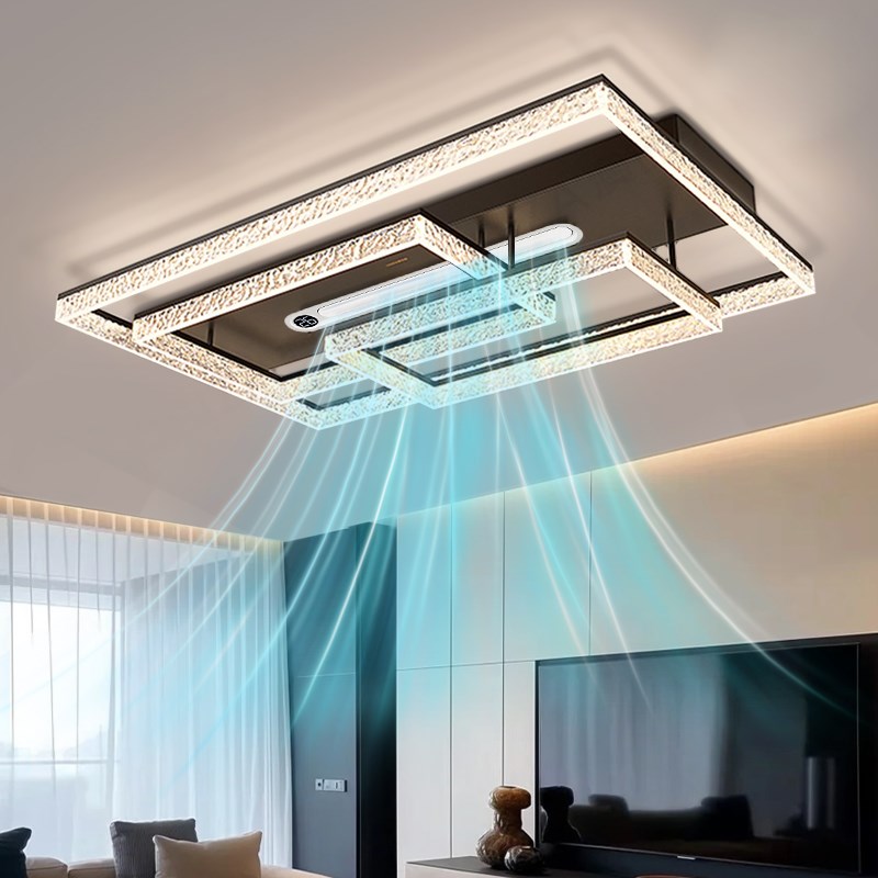 无叶吊扇灯客厅灯k轻奢高级感意式极简客厅主灯吸顶灯餐吊灯吊扇