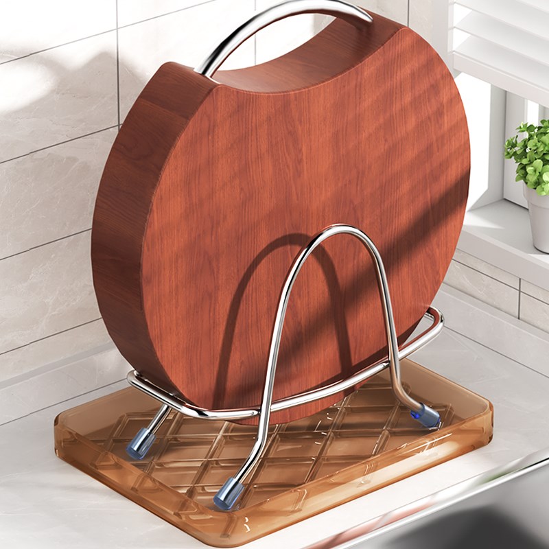 不锈钢加厚菜板架厨房置物架台面粘案板砧板放置T器锅盖收纳特大