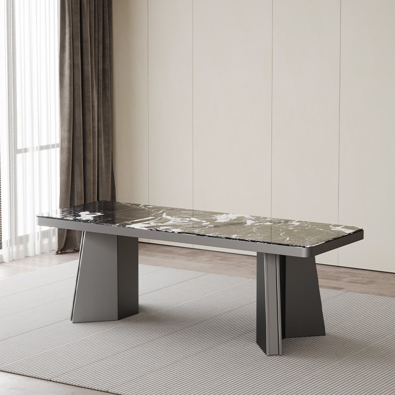 意式轻奢桌腿支架桌子腿不锈钢餐台脚岩板茶桌底座大理石办公桌脚