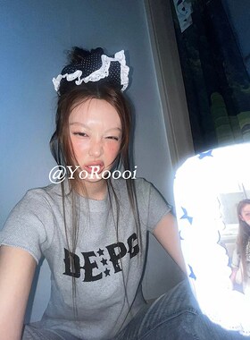 YoRoooi 新款芭蕾风重工蕾丝花边黑色可爱大肠发圈发绳后脑勺发饰