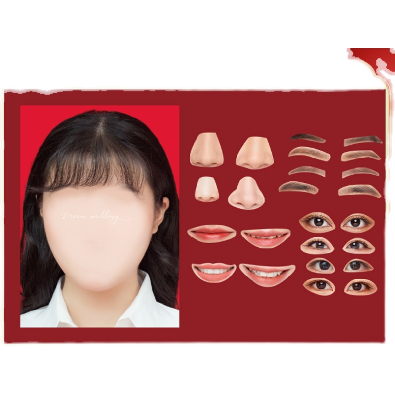 创意拼五官接亲游戏道具婚礼结婚整蛊新郎贴新娘五官拼图你的样子