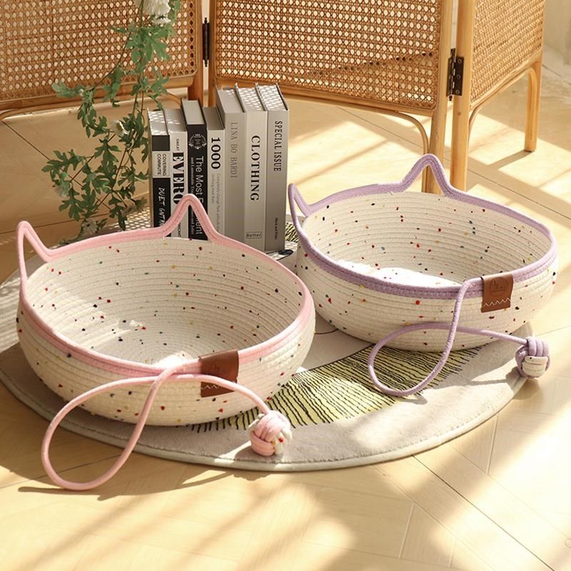 猫窝冬季保暖藤编窝五彩绒球猫抓板四季通用睡觉窝宠物窝猫咪用品,宠物/宠物食品及用品,猫窝/屋/帐篷/沙发,淘宝优惠券,粉丝福利购,淘宝优惠卷