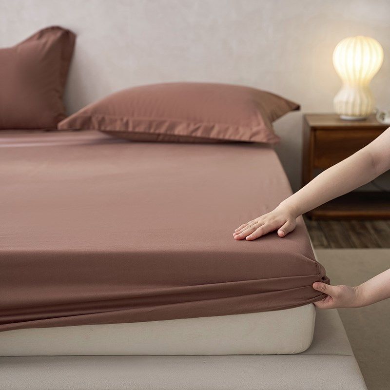 高级感50支全棉长绒棉磨毛床单床笠席梦思保护罩宿舍家用床垫床罩
