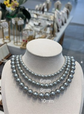 高端的灰色珍珠项链~复古无障碍的豪华时尚2024新热风格毛衣链项