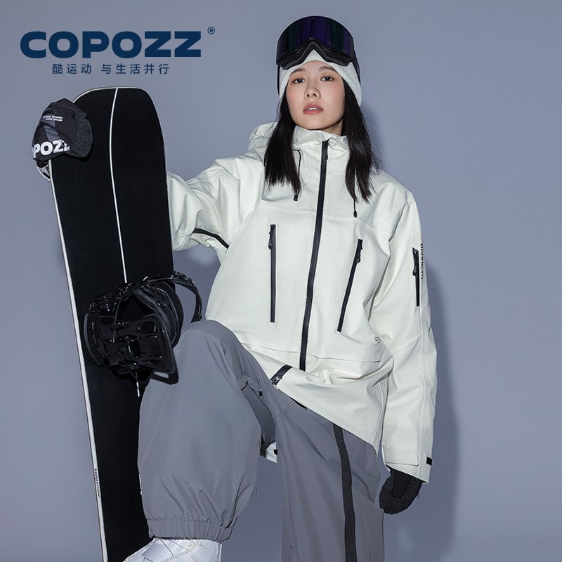 COPOZZ3l滑雪服男套装女2024新款美式冲锋外套单双板雪服上衣