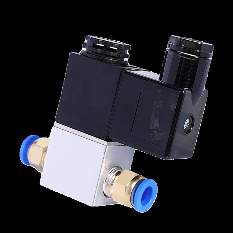 亚德客型2Ve025-08电磁气阀12V一进一出24V二位二通220V气动控制