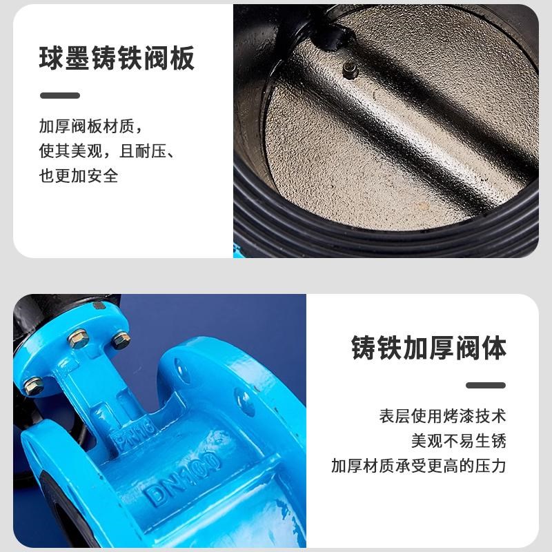 D341X-10/16涡轮法兰蝶阀tDN50/65/80/100/150软密封手动蝶阀方桥