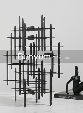 简约现代轻奢艺术金属几何摆件样板房间家M居桌面创意展厅软装饰