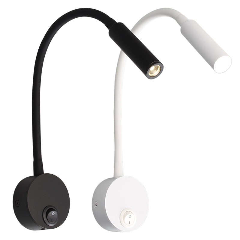 2023室内床头板阅读灯软管灯鹅F颈管灯3W阅读壁灯硬接线