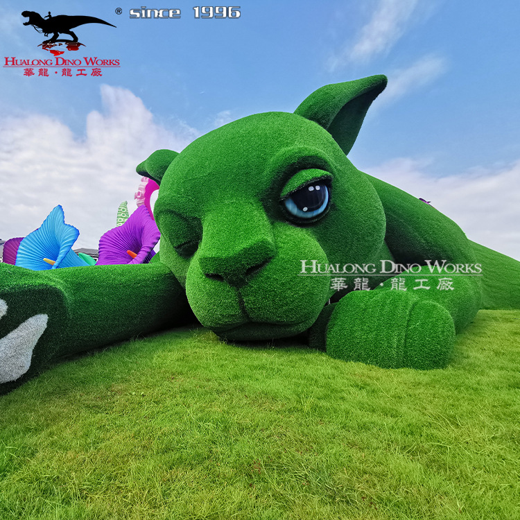 2025年仿真动物绿雕模型四川自贡雕塑模型工艺品装置摆件道具