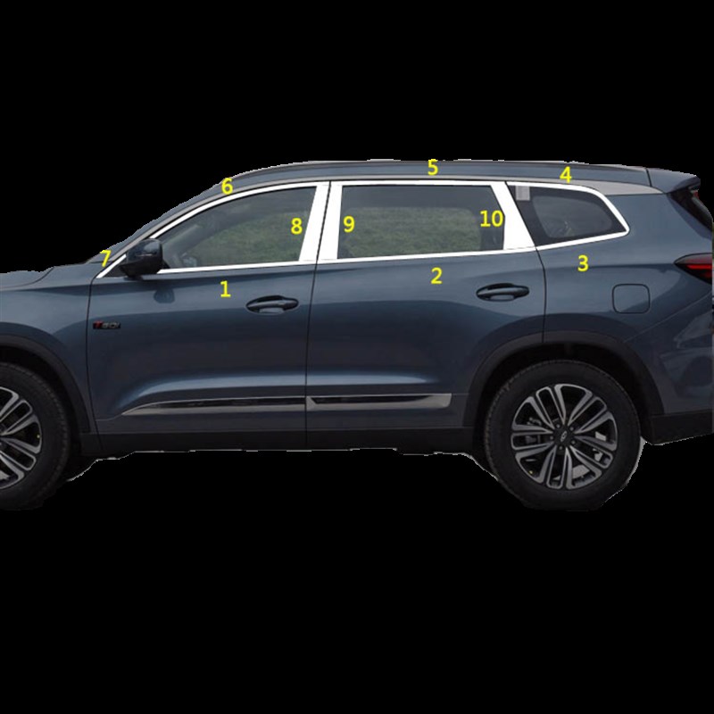 适用于奇瑞新瑞虎8PO车窗亮条不锈钢车身装饰条玻璃压条亮片配件