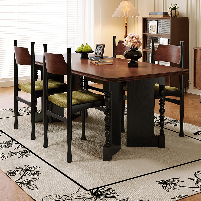 法式实木餐桌椅组合家用饭桌