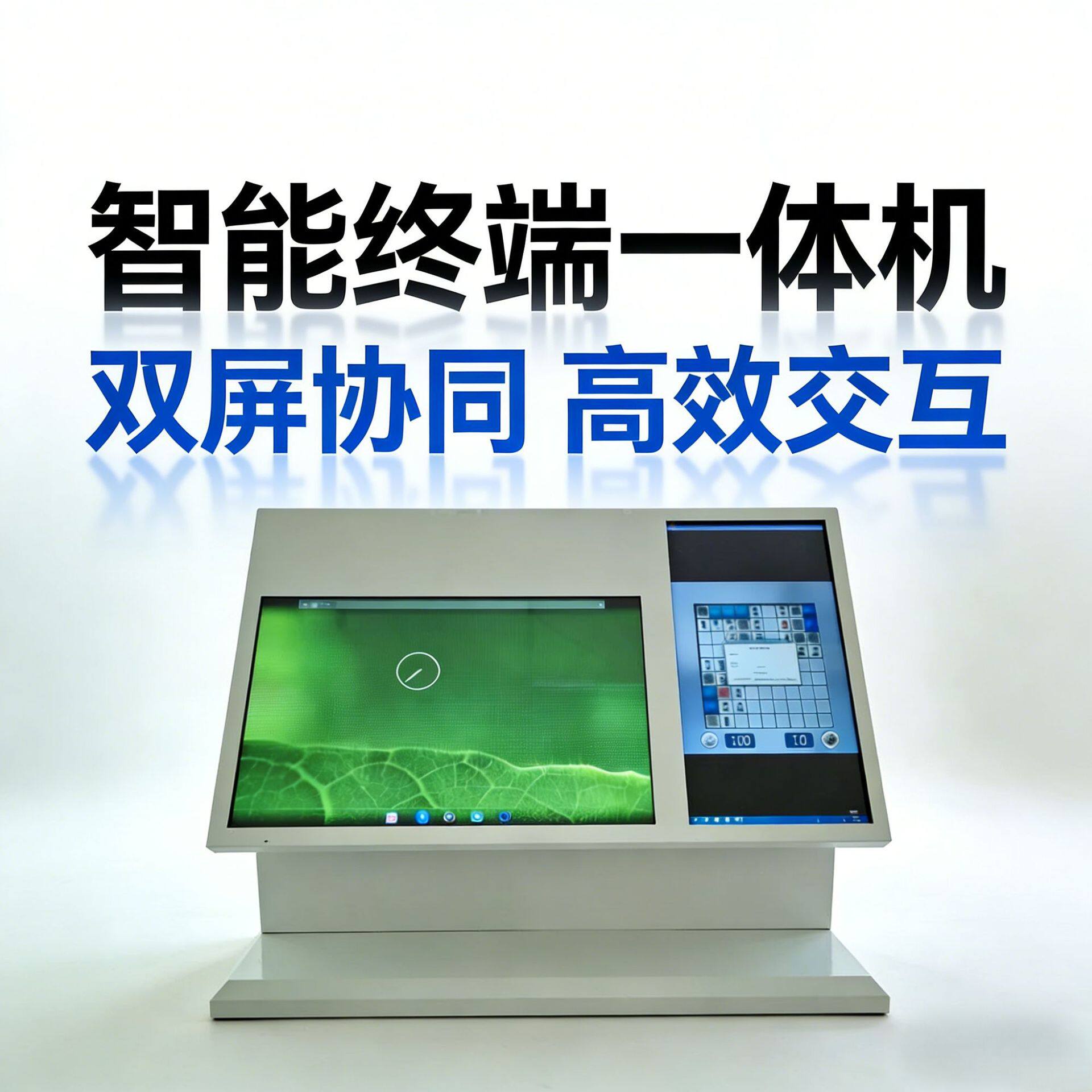 双屏卧式信息查询触摸一体机展厅商圈路引导览信息自助查询终端