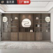 新中式 博古架茶室置物架多宝阁展示架办公隔断茶具茶客厅书架子