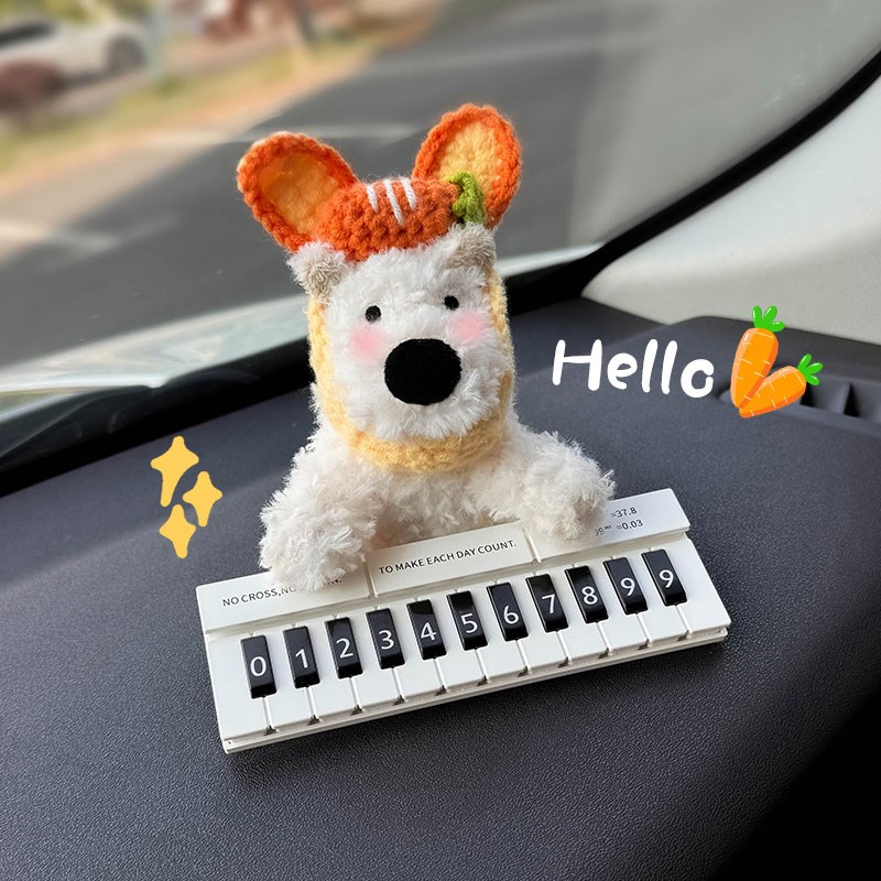 可爱西高地汽车临时停车号码牌车载移H车电话车内挪车电话牌摆件