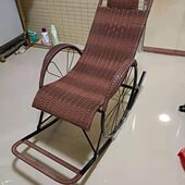 摇摇椅阳台懒人家用休闲躺椅户外庭院老人午睡简约逍遥藤编脚踏椅