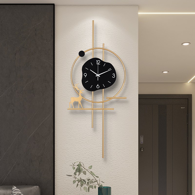 时钟挂钟客厅f2024新款网红家用装饰石英钟简约大气免打孔静音钟