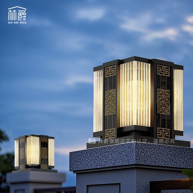 太阳能柱头e灯别墅庭院花园大门两侧柱子灯户外防水门柱灯围墙灯