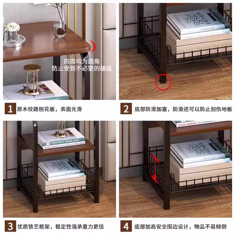 沙发边几侧边柜小茶几可移动客厅家F用小桌子简易床头置物架茶水