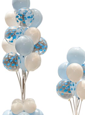 蓝色气球树地飘毕业季儿童男孩生日宴会装饰场景布置用品桌飘立柱