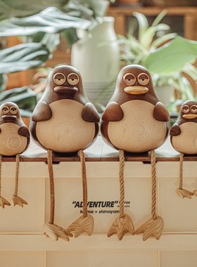 原上城大大鸟实木质办公室桌面玄关客厅装饰摆件家居饰品轻奢高档